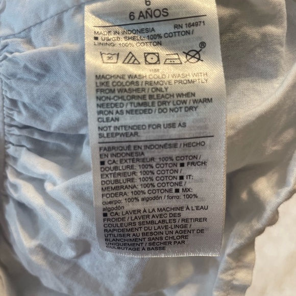 Girls Size 6 Janie & Jack Blue and White 100% Cotton Top - Picture 6 of 6